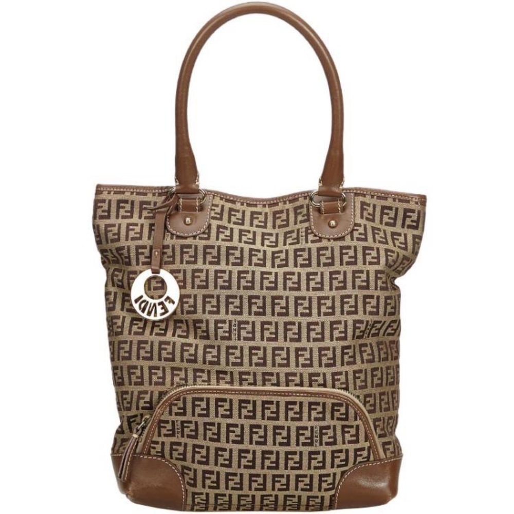 Fendi Brown Jacquard Zucca Tote Bag